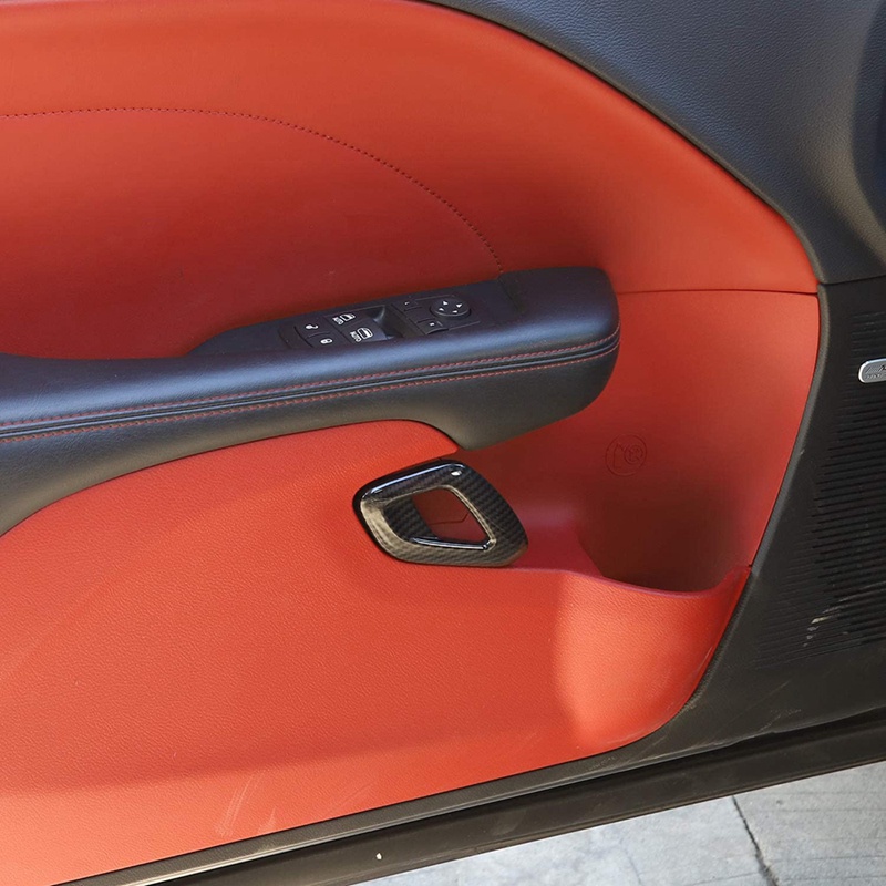 Vỏ Bọc Tay Nắm Cửa Bên Trong Bằng Sợi Carbon ABS Cho Dodge Challenger 2015-2022