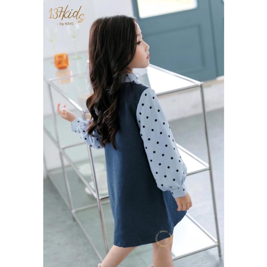 Váy yếm cotton bé gái dài tay 137KIDS thiết kế liền xinh xắn cho bé gái .