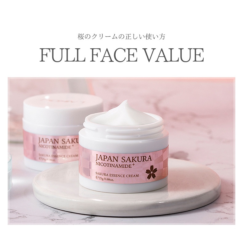 LAIKOU Japan Sakura Essence Cream 25g Nicotinamide Face Cream kem dưỡng da  Moisturizing, Anti-aging,Whitening skin care