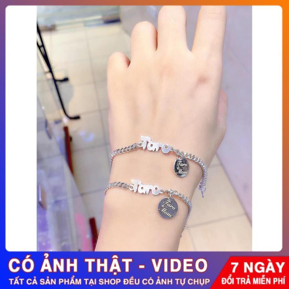 Lắc tay bạc trẻ em, vòng tay đôi khắc tên cho mẹ và bé bạc nguyên chất sáng đẹp Tuấn Thoan JEWELRY