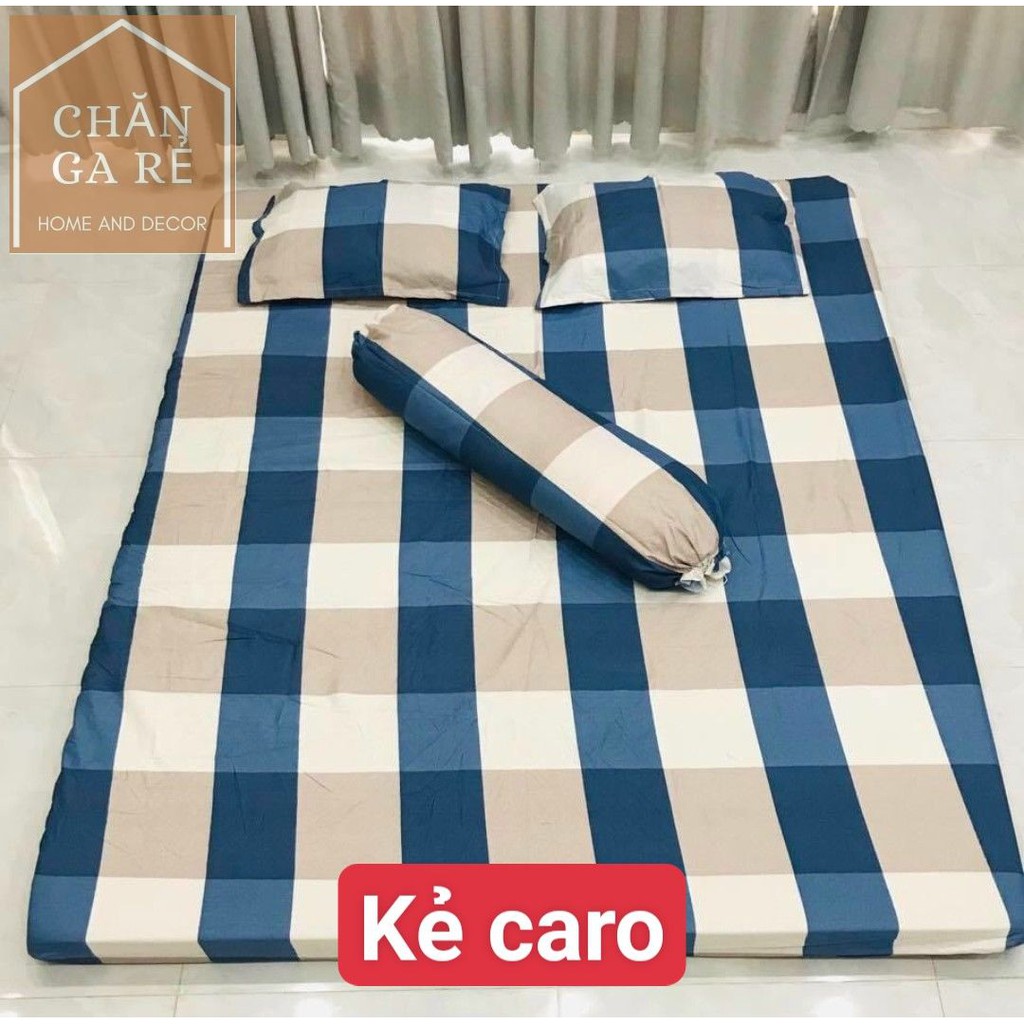 Bộ ga gối mẫu kẻ cottong poly HOT Không lỗi thời