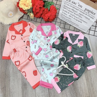 Bộ pijama lụa cao cấp cho bé gái - BPHQ