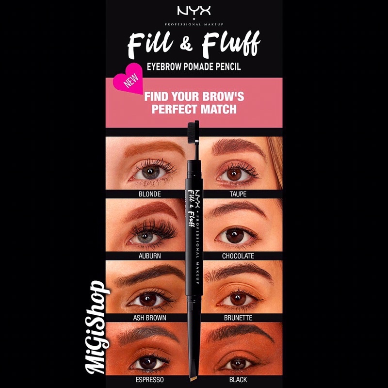 Chì Kẻ Mày 2 Đầu Nyx Fill And Fluff Eyebrow Pomade Pencil 0,2g