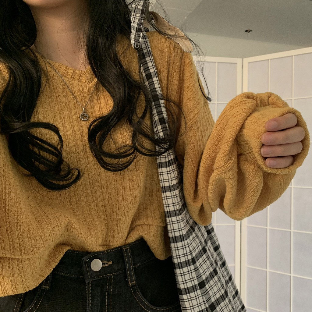 Xiaozhainv Áo sweater Dệt Kim Tay Dài Dáng Rộng Kiểu Hàn Quốc Thời Trang Cho Nữ | BigBuy360 - bigbuy360.vn
