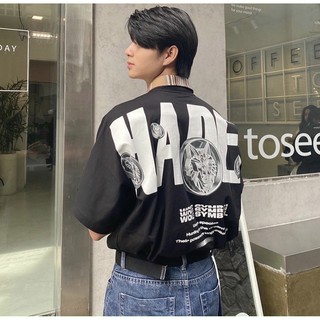Áo thun HA.DES WOLF SYMBOL TEE unisex form rộng tay lỡ basic 2 màu đen trắng