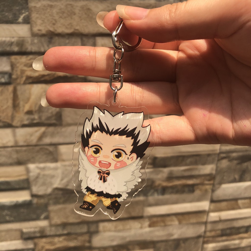 ( Mica trong acrylic ) Móc khóa HAIKYUU!! CHÀNG KHỔNG LỒ TÍ HON quà tặng xinh xắn dễ thương in hình anime chibi