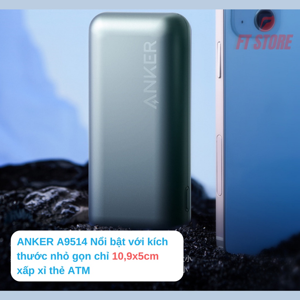 [GIAO HOẢ TỐC] Sạc dự phòng 10.000mAh Anker PD 20W, QC Redux A9514 BH 12T