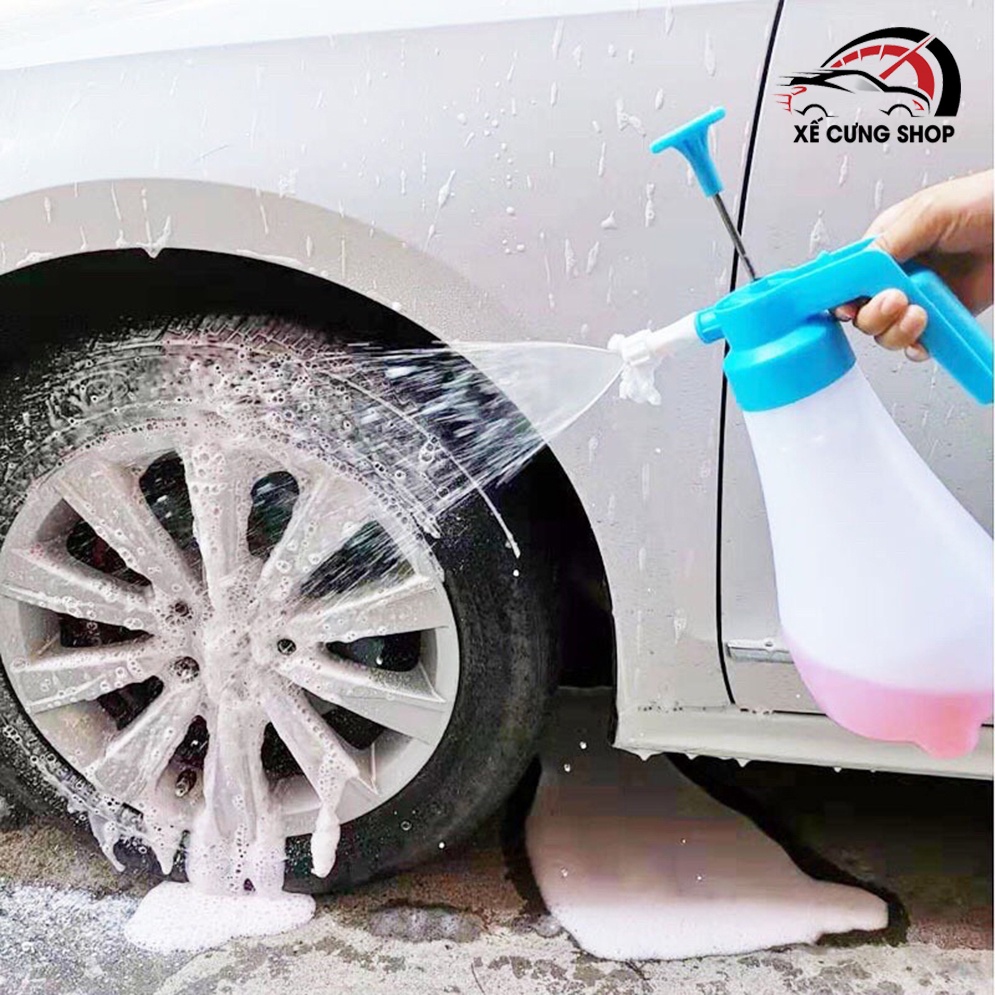Bình Xịt Tạo Bọt Tuyết Rửa Xe Ô Tô , Xe Máy Cầm Tay 2 lít Tiện Dụng - kèm dụng cụ rửa xe