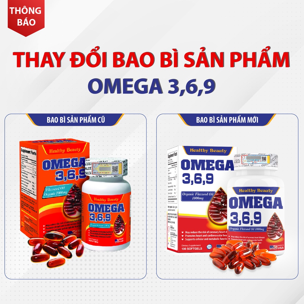 Viên Uống Healthy Beauty Omega 3,6,9 Từ Dầu Hạt Lanh 100 Viên & 200 Viên