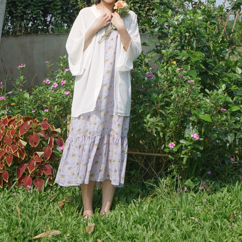 Áo Kimono Betterista Trắng trơn [KN201]