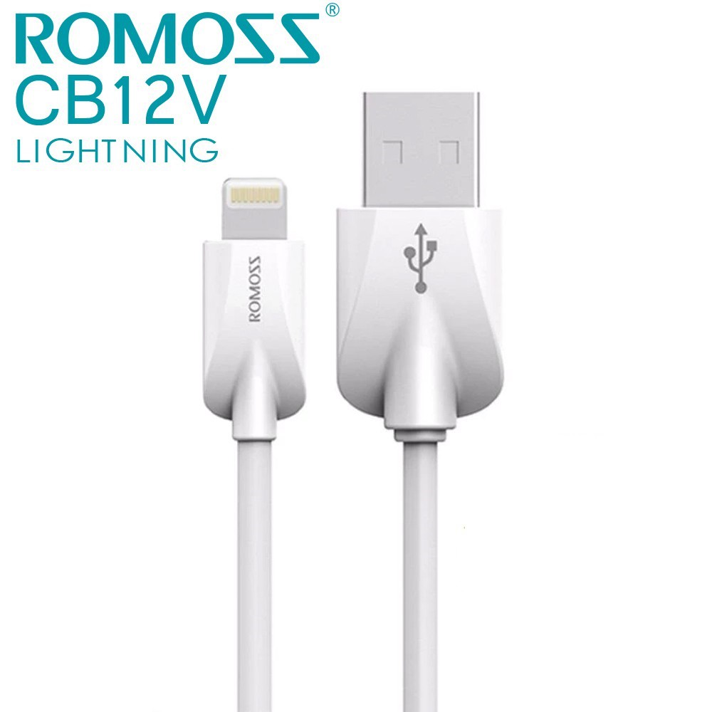 Cáp sạc Lightning Romoss CB12/CB12V cho iPhone/iPad dài 1M (Trắng) HÀNG CHÍNH HÃNG