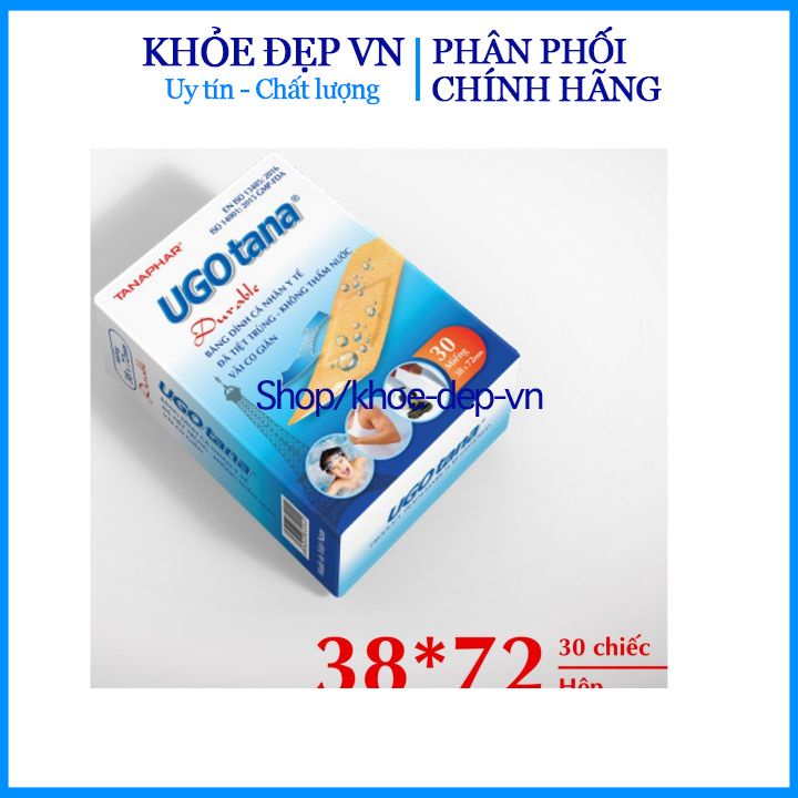 HỘP 30M Băng dính cá nhân y tế UGOTANA 38 x 72mm, băng keo cá nhân - Chuẩn BYT