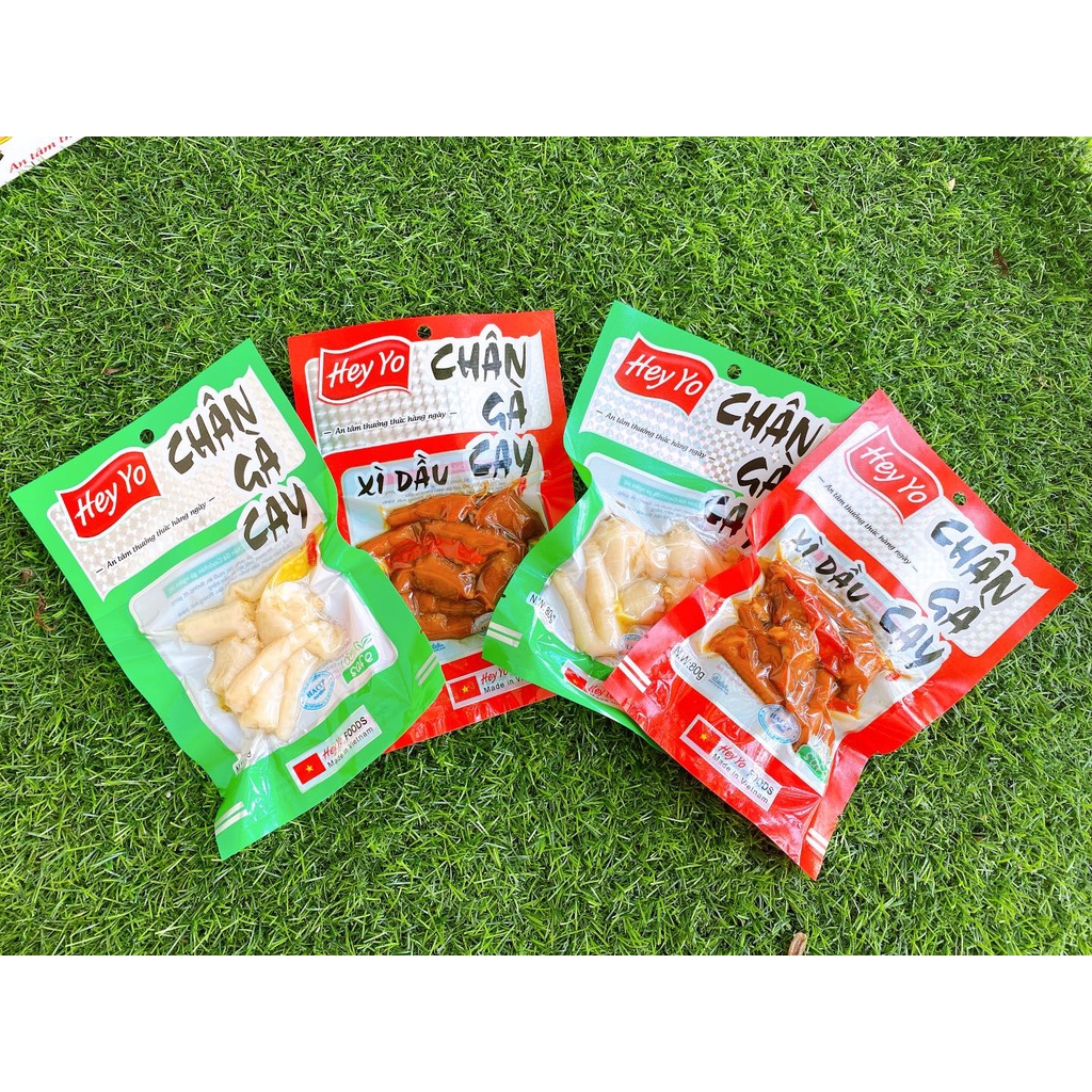 Chân gà Cay Hey  tẩm ướp Ớt Xanh siêu ngon 80g đồ ăn vặt chân gà cay Việt Nam giai giòn sần sật,đảm bảo vệ sinh ATTP