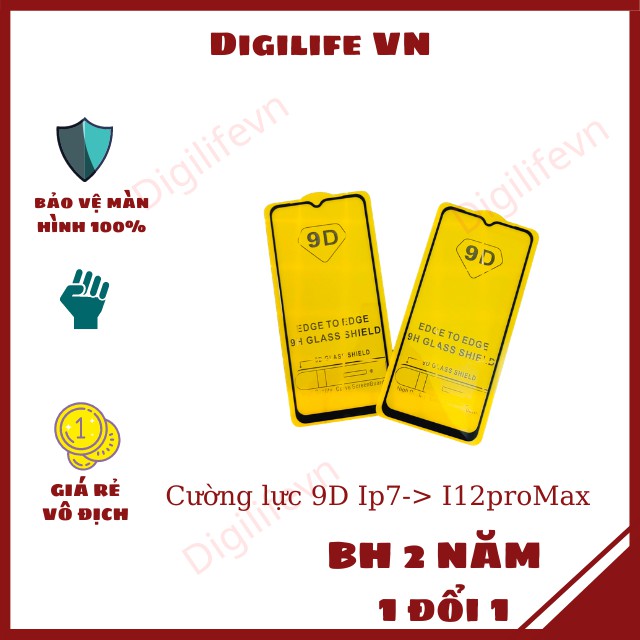 Kính Cường Lực 9D Dành Cho Ip7/8 plus , X, XS, XS Max, 11/12 Pro, Pro Max