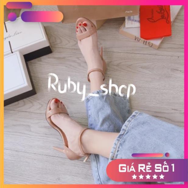 RUBY_SHOP- GIÀY SANDAL CAO GÓT 11 PHÂN ĐẾ ĐÚP BÍT HẬU GÓT NHỌN - GIÀY CAO GÓT 11P ĐẾ ĐÚP QUAI MẢNH - G200215