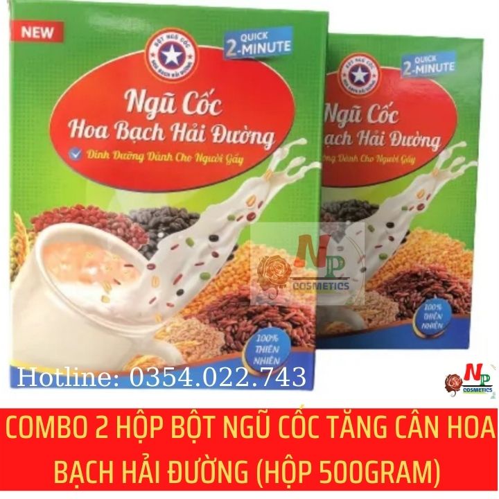 Combo 2 Hộp Bột Ngũ Cốc Tăng Cân Hoa Bạch Hải Đường