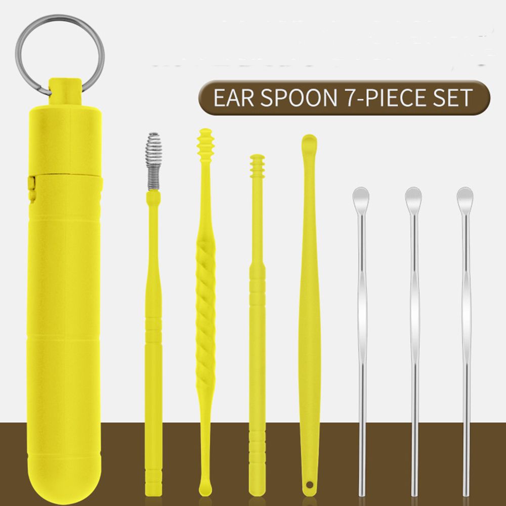 7 dụng cụ lấy ráy tai bằng thép không gỉ bền bỉ nhiều màu sắc tùy chọn