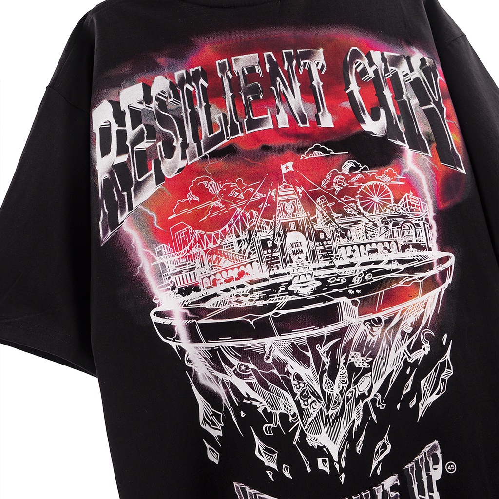 Áo Thun Tay Lỡ Unisex RESILENT CITY 100% Cotton HADES Brand Chính Hãng