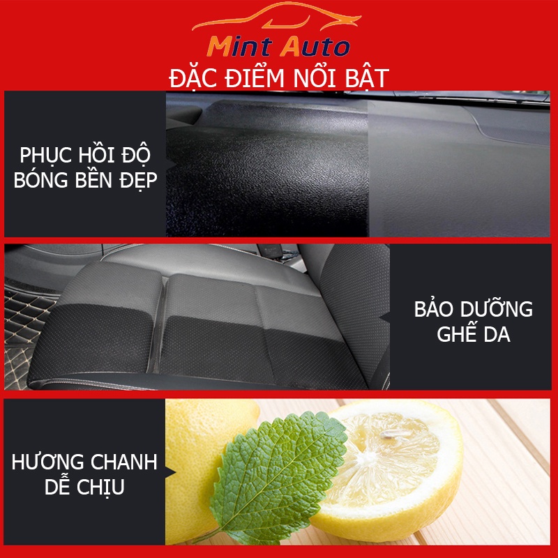 Chai Xịt Dưỡng Nhựa Nhám Phục Hồi Nhựa Nhám Bảo Dưỡng Ghế Da Nội Thất Ô Tô Xe Máy Cao Cấp Dung Tích 450ml