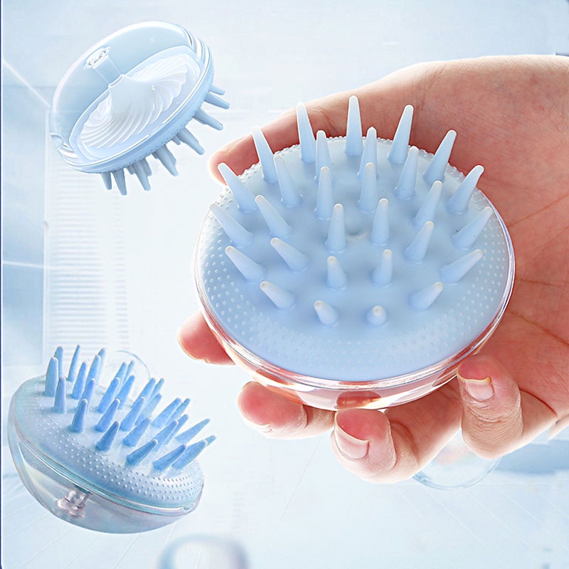 Bàn Chải Gội Đầu Bằng Silicone Hình Sứa Tròn Tiện Dụng