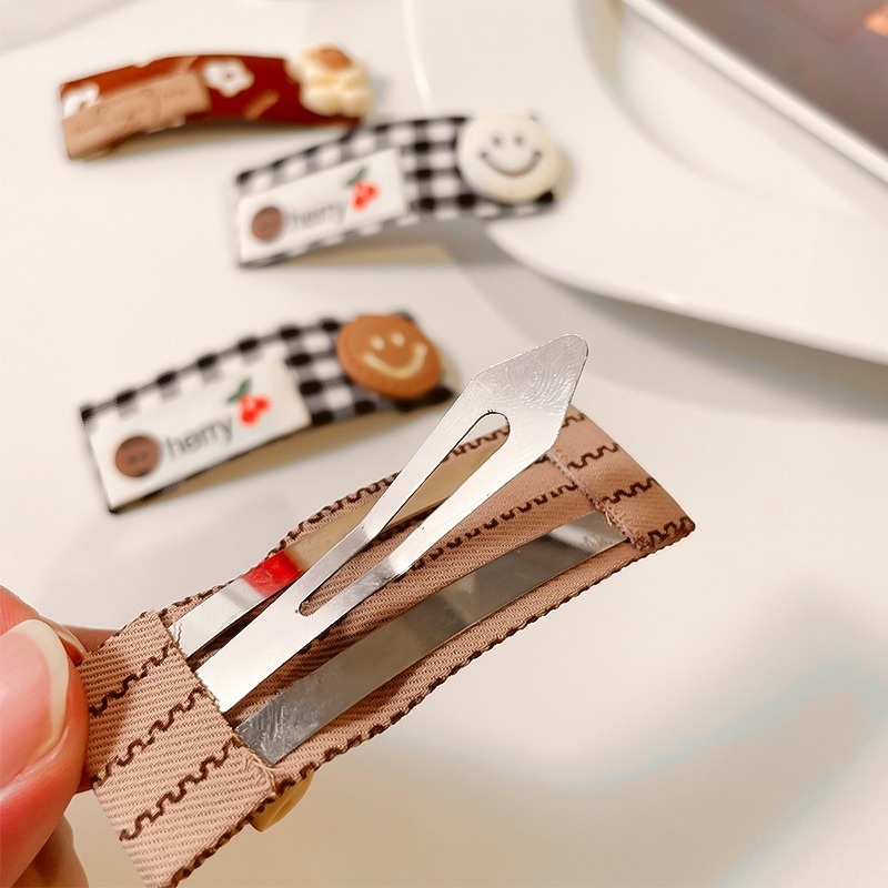 Kẹp tóc vải hình vuông họa tiết hoạt hình phong cách Nhật bản