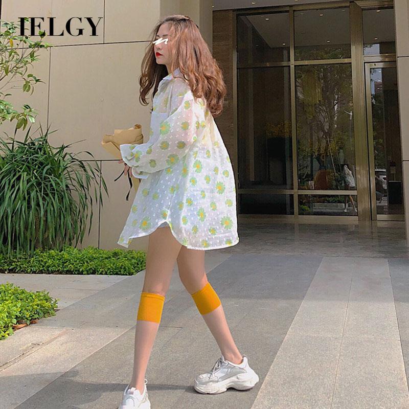 Áo khoác chống nắng IELGY tay dài dáng rộng thời trang cho nữ