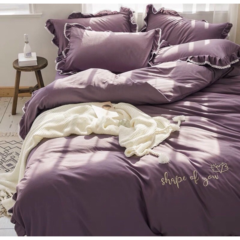 TRỌN BỘ 4 MÓN VỎ CHĂN, GA, VỎ GỐI SILK ĐŨI BÈO CAO CẤP