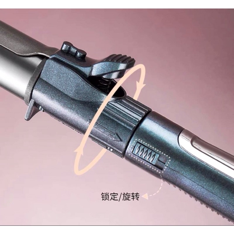 Máy Uốn Tóc Xoăn Chuyên Nghiệp Xoay Trục 360 Độ Tặng Kèm 1 Lược 2 Kẹp