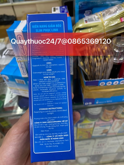 GIẢM CÂN SLIM PHỤC LINH PLUS AN TOÀN ,HIỆU QUẢ (sản phẩm này ko phải là thuốc không có tác dụng thay thế thuốc bệnh)