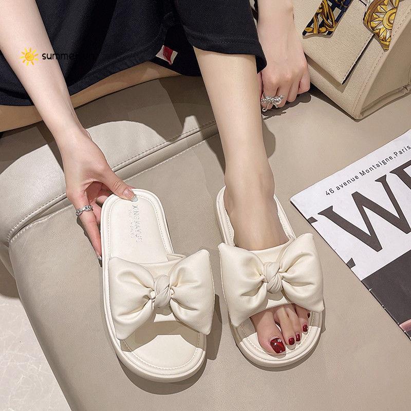 Dép Sandal Đế Mềm Đính Nơ Thời Trang Mùa Hè 2022 Cho Nữ