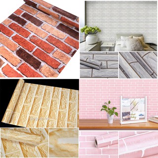 Giấy dán tường giả gạch đỏ chống mốc chống ẩm [G17-0010]