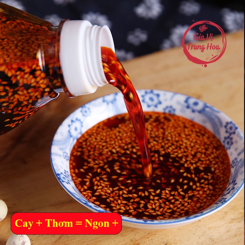 Dầu Ớt Cay Thơm Tứ Xuyên 400ml gia vị trộn salad tẩm ướp đồ nướng, lẩu