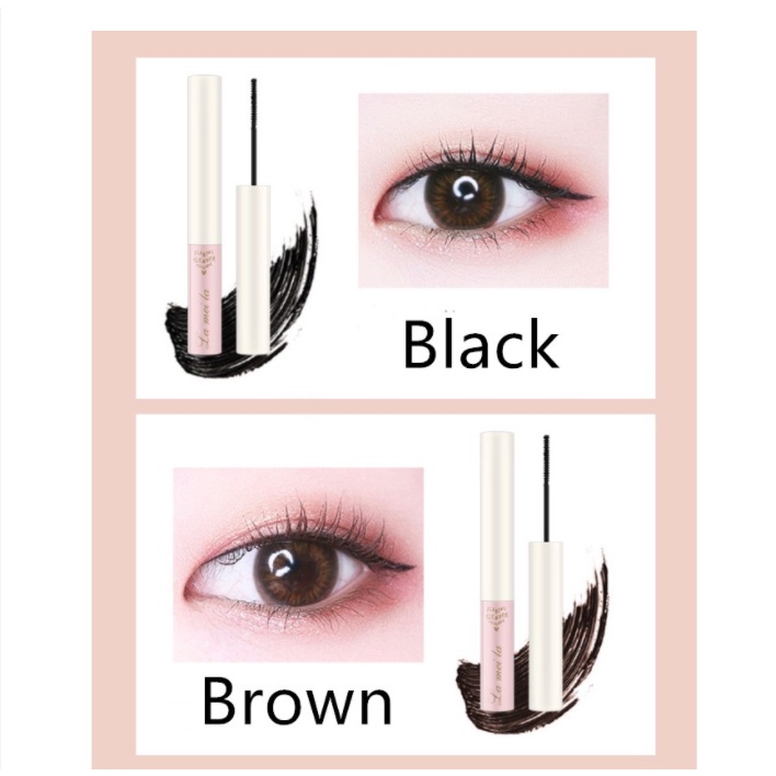 Mascara Đầu Cọ Nhỏ Siêu Mịn Uốn Cong Làm Dày Và Dài Mi Chống Thấm Mồ Hôi