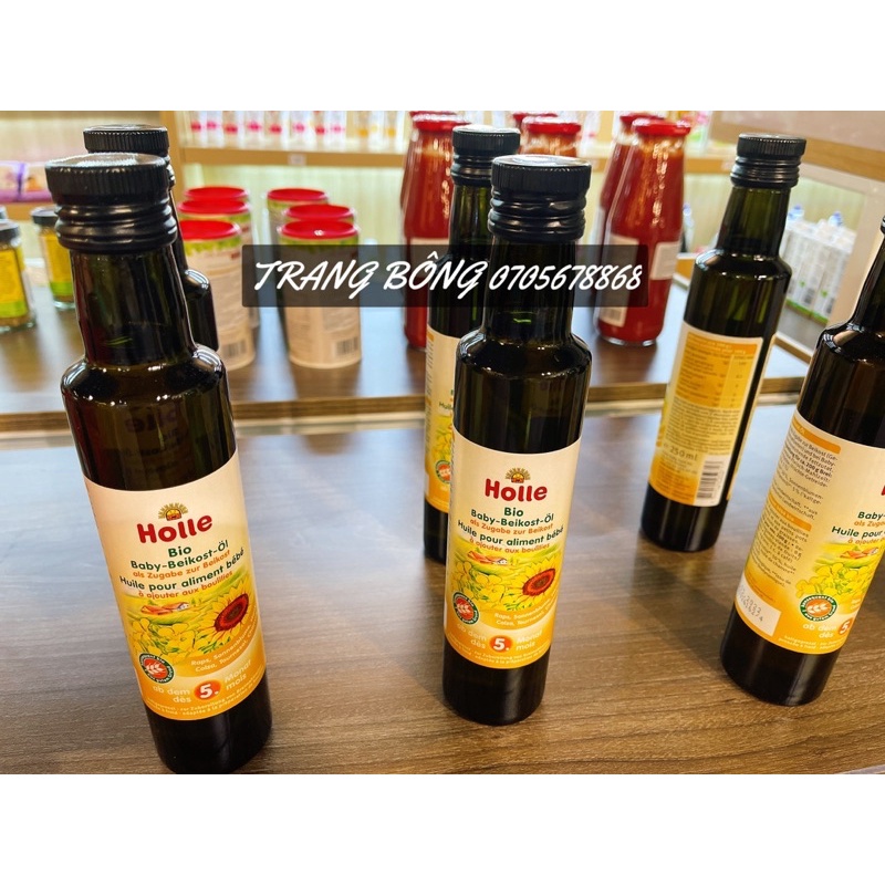 Dầu ăn dặm hạt cải &amp; hướng dương hữu cơ Holle (250ml)