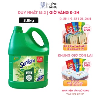 Nước rửa chén sunlight matcha trà nhật chai 3.6kg mới - ảnh sản phẩm 1