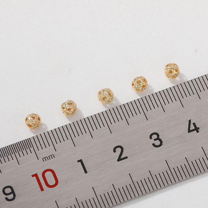 Hạt Xâu Chuỗi Bằng Đồng 14K Hình Bông Hoa Màu Vàng Kim Dùng Làm Trang Sức Thủ Công diy