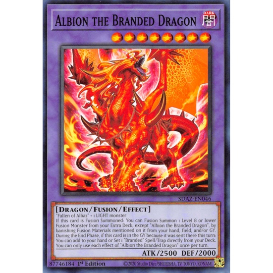 Thẻ bài YUGIOH - Albion the Branded Dragon - SDAZ-EN046 - Common 1st Edition - Fusion Monster
