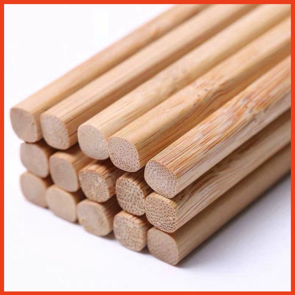 Combo 10 đôi đũa tre tự nhiên không sơn phủ đánh bóng