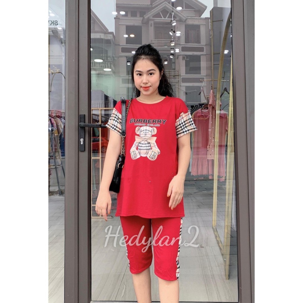 Bộ đồ bầu lửng- Bộ đồ bầu và sau sinh tay ngắn phối sọc kẻ siêu xinh cho mẹ bầu mặc nhà và đi chơi BL824
