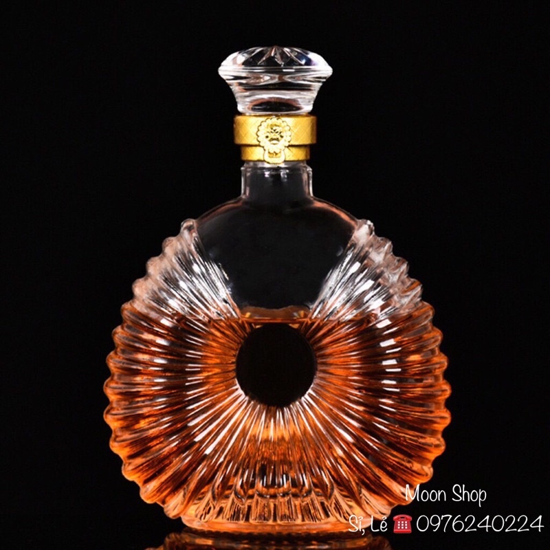 Chai, Bình Đựng Rượu Thuỷ Tinh Cao Cấp 750ml mẫu XO viền vòng