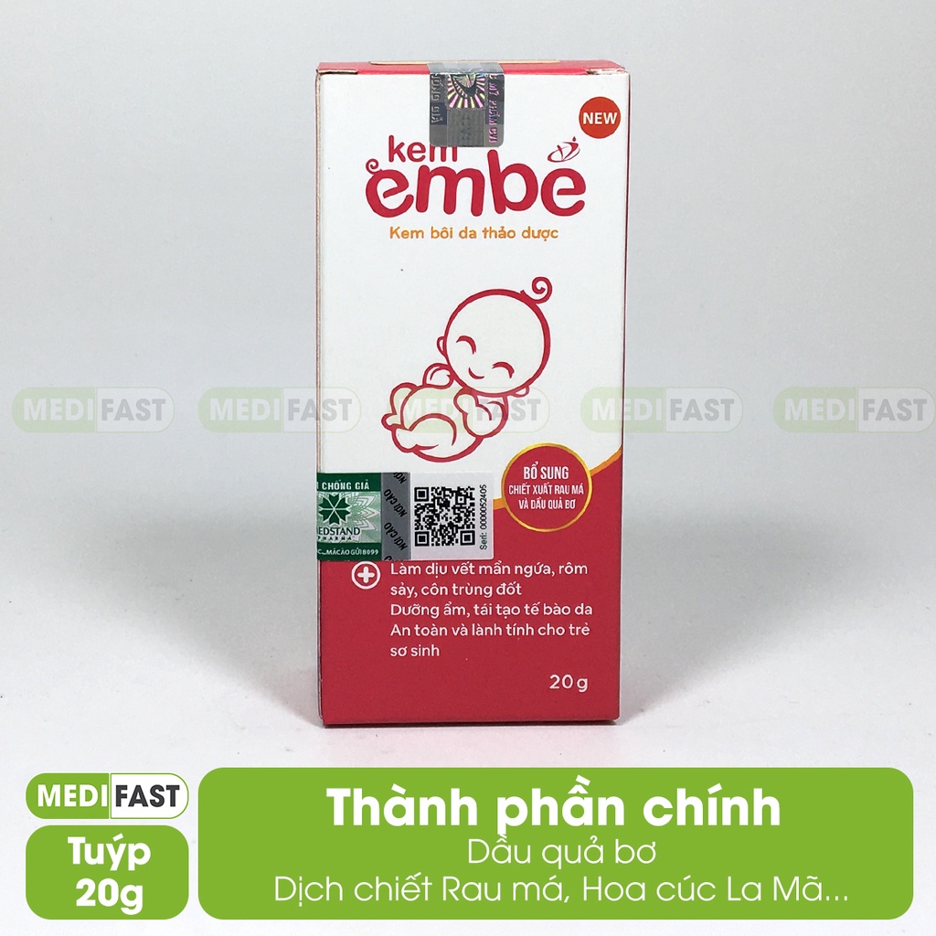 Kem em bé tuýp 20g chăm sóc da cho bé, giảm ngứa do muỗi đốt, côn trùng cắn từ chiết xuất rau má, dầu quả bơ