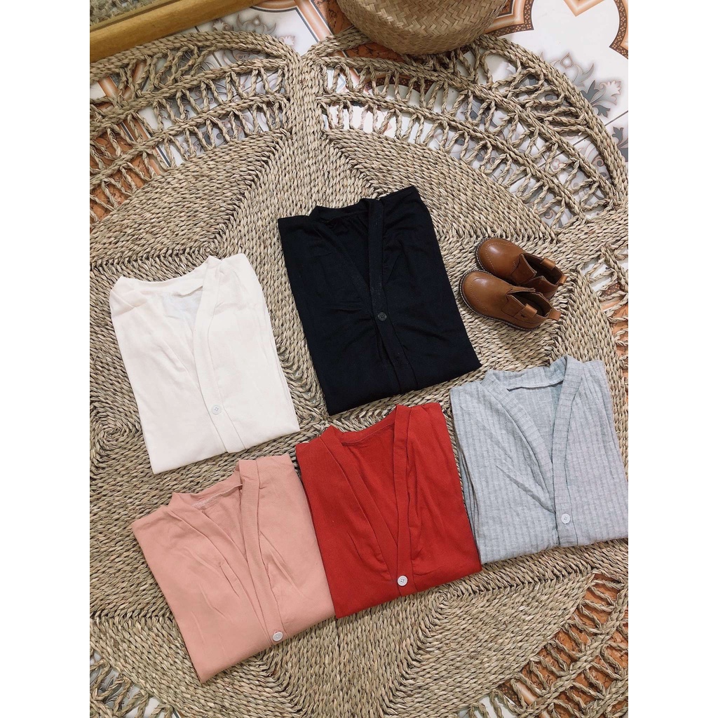 [Ảnh thật]  Áo khoác len nữ phong cách Hàn Quốc, Áo len cardigan dài tay đẹp