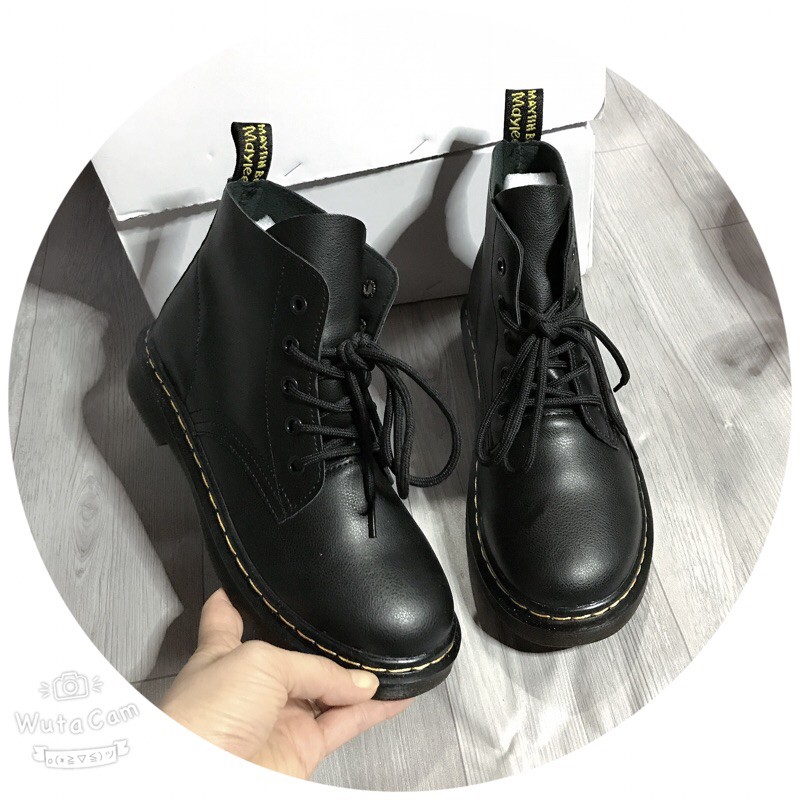 [Mã FASHIONXANH194 giảm 10k đơn từ 50k] Bốt nữ cổ thấp có dây buộc cá tính 2 màu đen, trắng đế 3cm mã A43 | BigBuy360 - bigbuy360.vn