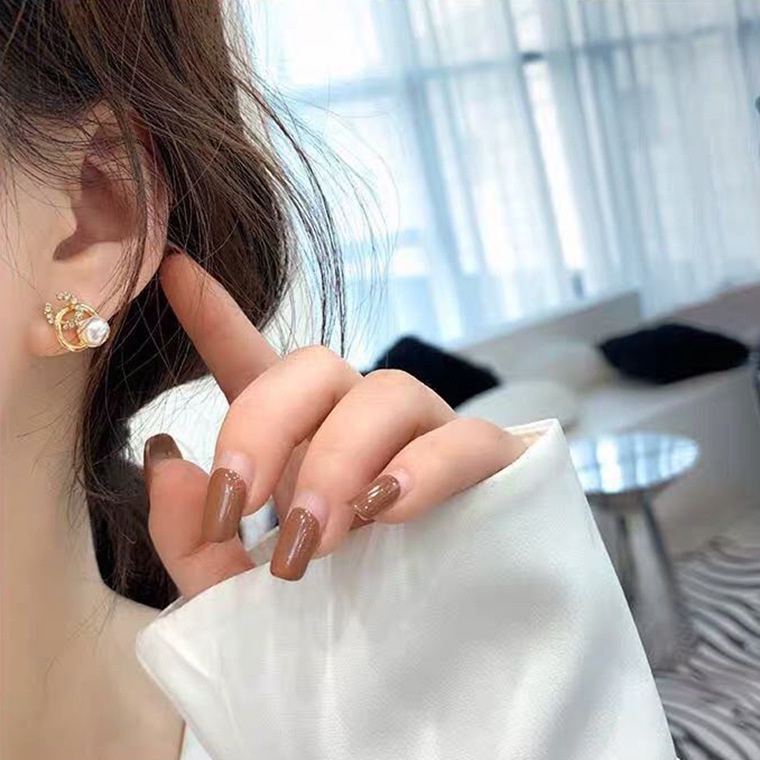 Bông Tai Bạc 925 Đính Đá Ngọc Trai Thời Trang Cao Cấp Đơn Giản