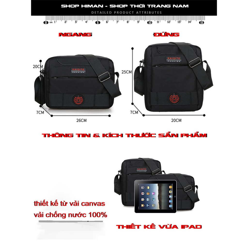 Túi đeo chéo nam mini vải canvas bền bỉ phong cách unisex Hàn Quốc [phiên bản thời trang tết 2022 & 10 quà tặng]-TN020 | BigBuy360 - bigbuy360.vn