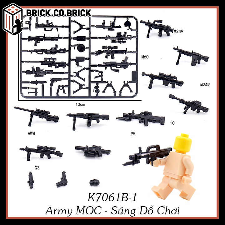 Phụ Kiện Vỉ SU.NG Máy Đồ Chơi Lắp ráp Mini Quận Đội MOC K7061B-1