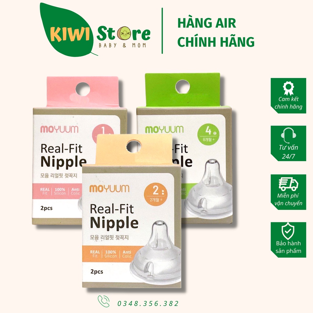 Núm ti bình sữa Moyuum Hàn cho bé ( đủ size )
