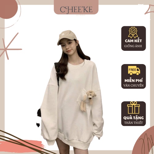 [ Có Vìdeo + Ảnh Thật ] Áo Mix Gấu Siêu Đáng Yêu CheekeHouse Mã 759
