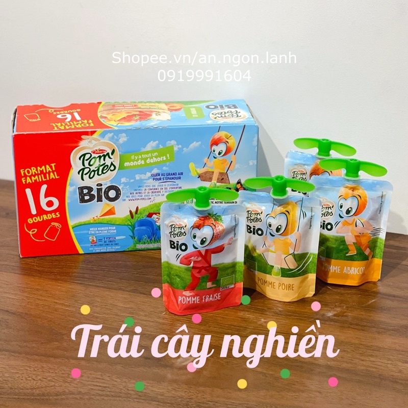 |Ăn dặm NGON & LÀNH| Hàng AIR - Trái cây nghiền hữu cơ Pom Potes cho bé từ 6m