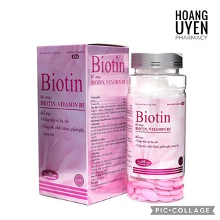 Viên uống Biotin Vitamin B5 Rostex - Hộp 60 viên